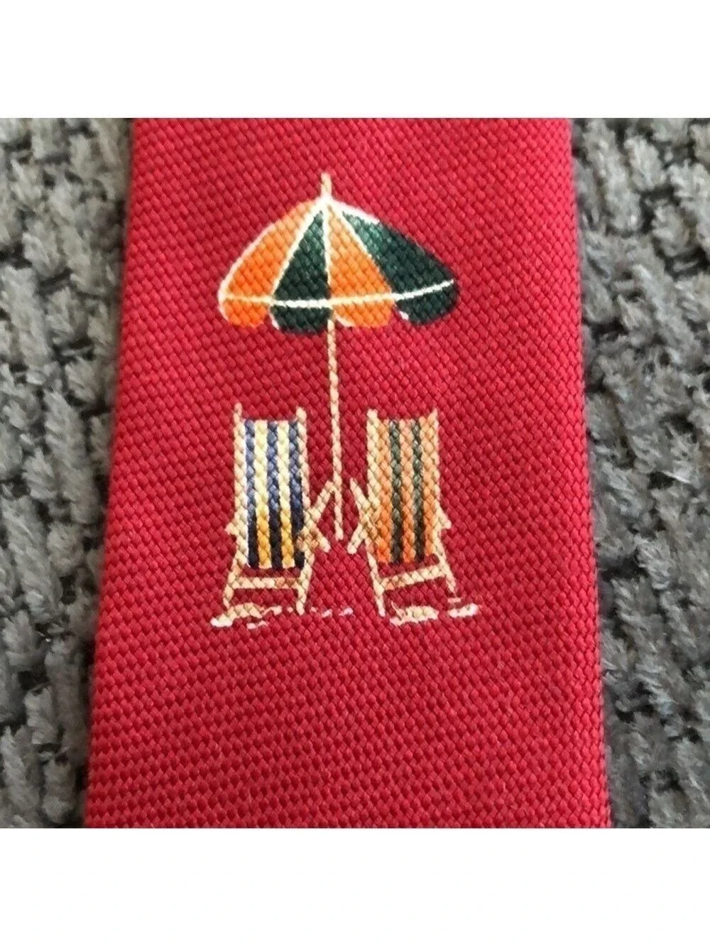 OFF Island by Tommy Bahama red silk tie. OS